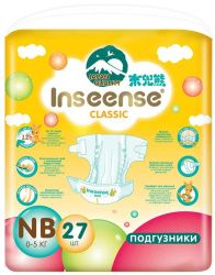Inseense Classic Подгузники NB (27шт) (жёлтая) 0-5кг