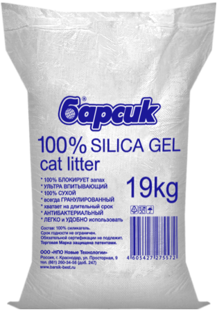 Наполнитель БАРСИК 100% SILICA GEL 19 кг 19кг