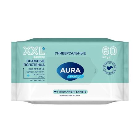 Aura Family Влажные полотенца big-pack 60шт