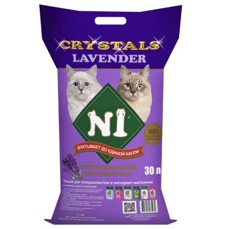 Наполнитель N1 Crystals LAVENDER Силикагель NEW 30л