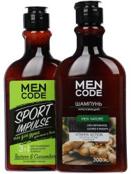 MEN CODE Подарочный набор Sport Impulse:Гель/душаSPORT IMPULSE+ Шамп для волос MEN NATUR укрепляющий 300мл+300мл