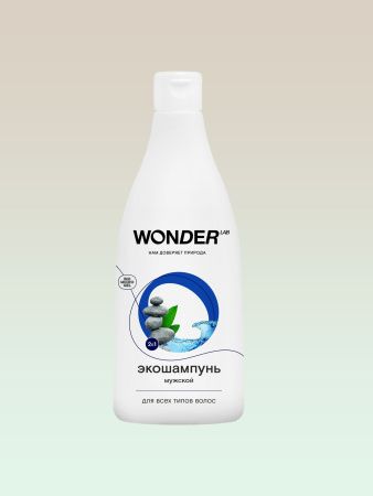 WonderLab Экошампунь Мужской 2 в 1 для всех типов волос 0,55 л -2 шт