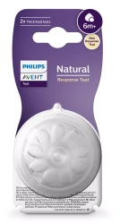 Avent Соска силиконовая Natural Response для густых жидкостей 6+ 2шт