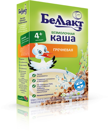 БЕЛЛАКТ Каша Гречневая без Молока на Зерновой Основе с Витаминами и Минералами {с 4 мес} 200г
