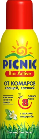 Picnic Bio Аctive Аэрозоль от Клещей и Комаров,Слепней 125 см3