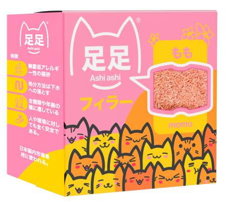 Наполнитель для кошачьего туалета японский ASHi ASHi momo Комкующийся 2,2 кг