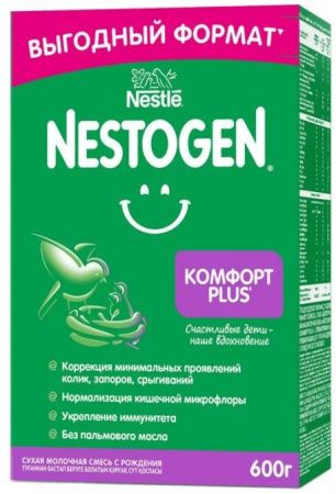 NESTOGEN Комфорт PLUS 1 (600) Профилактическая Смесь {с рождения} с Бифидобактериями 600г.