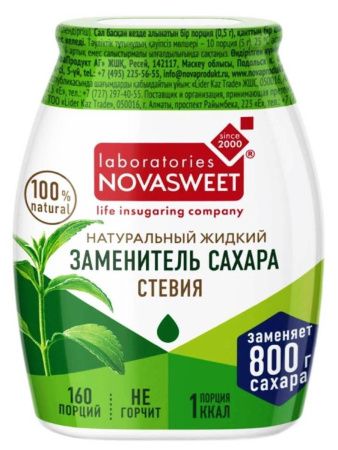 NOVASWEET Подсластитель СТЕВИЯ Nature Жидкий 80гр-4шт