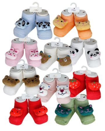 Носки детские BELINO,для малышей с аксессуаром на ножках, 90% Хлопок 5% Полиамид 5% Эластан р.0-6