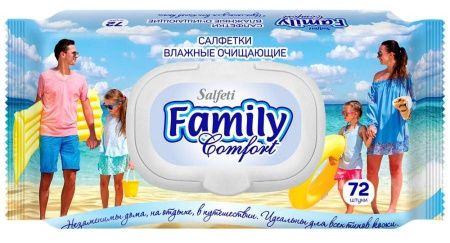 Salfeti N 72 Famili Comfort Влажные очищающие салфетки для всей семьи с клапаном 72шт