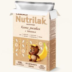 NUTRILAK Premium Каша PROCEREALS Рисовая с Бананом Цельнозерновая с Молоком {с 6 мес} 200г