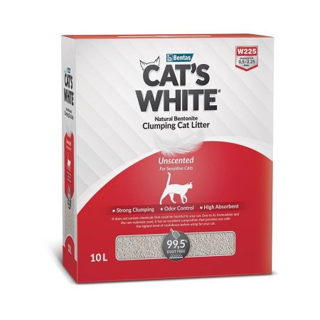 Cats White BOX Premium Natural комкующийся без ароматизатора (10л),