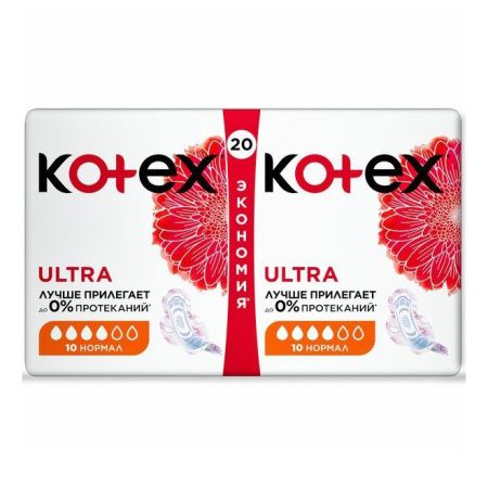 Kotex Прокладки Гигиенические Сетчатые Ultra Normal Soft 20шт