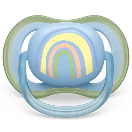 Avent Пустышка силиконовая Ultra Air для мальчика (Радуга) 0-6мес 1шт
