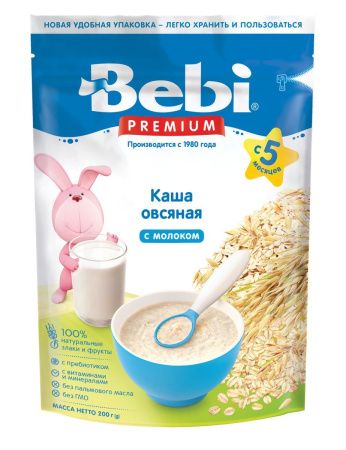 BEBI PREMIUM Каша Овсянка с Молоком {с 5 мес.} 200г