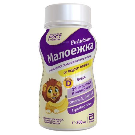 PEDIASURE Малоежка вкус Банан (с 1 года до 10 лет) 200мл