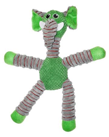 N 1 Игрушка для собак Слон зеленый с пищалкой, текстиль, 40см