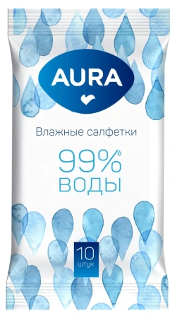 Aura Влажные салфетки Освежающие 10шт