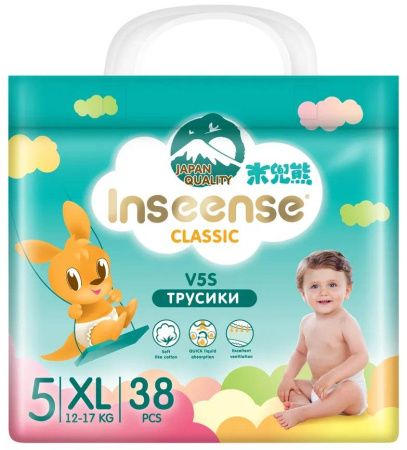 Inseense Трусики-Подгузники Classic Super тонкие V5S ХL (38 шт) (изумрудные) 12-17 кг