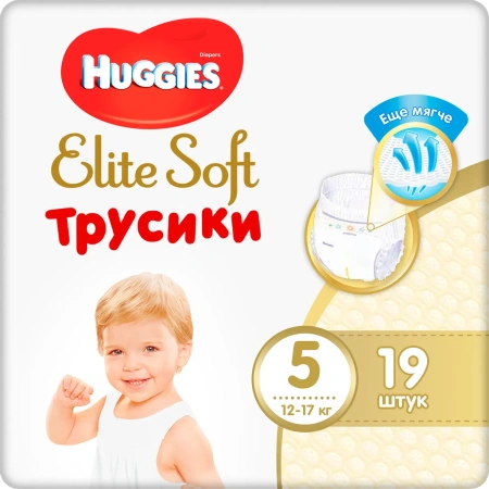 Huggies Elite Soft Трусики -Подгузники 5 {19шт} 12-17кг
