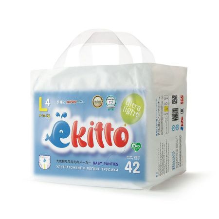 Ekitto Ultra Light Трусики-подгузники (L) 42шт 9-14кг