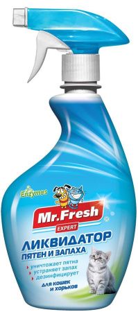 МR.Fresh Expert 3в1 Ликвидатор пятен и запаха для кошек спрей 500 мл