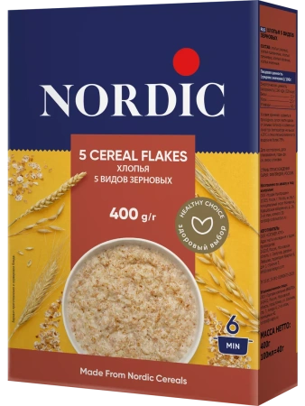 NORDIC 5 видов Зерновых Хлопья (6 мин.) 400г