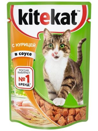 Влажный корм для кошек Kitekat пауч Курица в Соусе 28 1