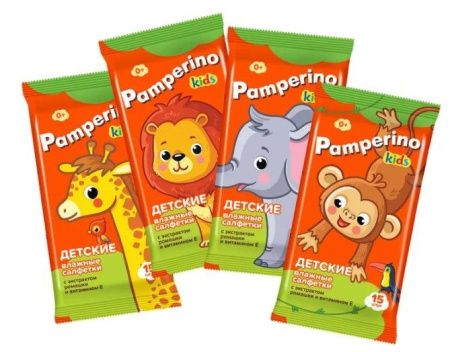 Pamperino N15 KIDS Влажные детские салфетки с Ромашкой и витамином Е 15шт