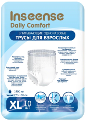 Inseense Трусики-Подгузники Daily Comfort для Взрослых ХL (120-160см) 1400мл 10шт