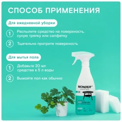 WonderLab Универсальное Экосредство для Ежедневной Уборки {с распылит} 0,55л