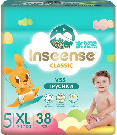 Inseense Трусики-Подгузники Classic Super тонкие V5S ХL (38 шт) (изумрудные) 12-17 кг