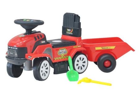 Каталка детская EVERFLO Tractor ЕС-913Т red c прицепом