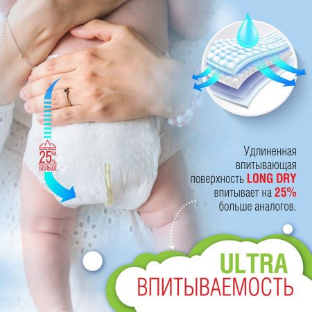 Ekitto Ultra Light Трусики-подгузники (М) 50 шт 5-10кг