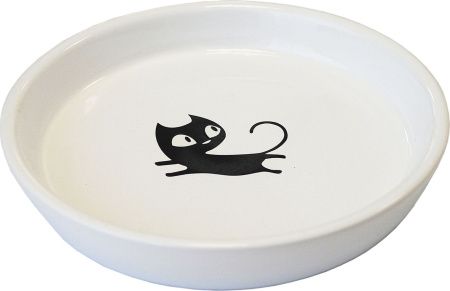 №1 Миска керамическая цветная "черный кот", 15,0*2,5см, 160мл, 1*48шт