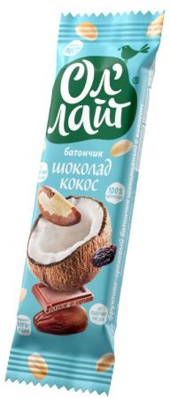 Ол'Лайт Батончик Шоколадный с Кокосом Фруктово-Ореховый 30 гр