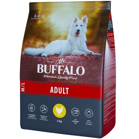 Mr.Buffalo ADULT M/L 2кг (курица) д/собак средних и крупных пород ,