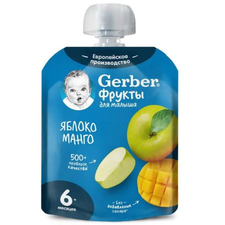 GERBER Пюре Фруктовое Яблоко Манго {с 6 мес} 90г.