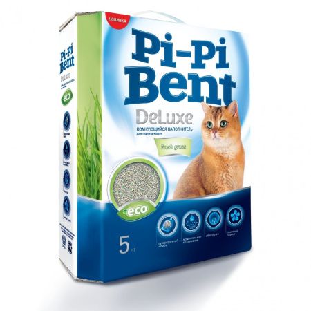 Pi-pi Bent DeLuxe Fresh grass комк.наполнит.5кг коробка