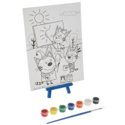 МультиАрт Набор д/дет тв-ва Три Кота (роспись холста по номерам)