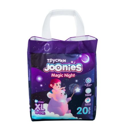JOONIES Magic Night Подгузники-трусики, размер XL (12-17 кг), 20 шт. 12-17кг JOONIES Magic Night Подгузники-трусики, размер XL (12-17 кг), 20 шт. 12-17кг