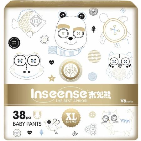 Inseense Трусики-Подгузники Premium Ultra тонкие V6 ХL (38шт) (золотая) 12-17 кг
