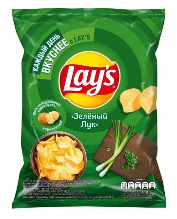 LAY's Молодой Зеленый Лук (Дисплей) 70г