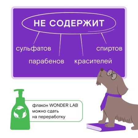 WonderLab Экопенка для Мытья Лап (нейтральная) {с дозатором} 0,45 л