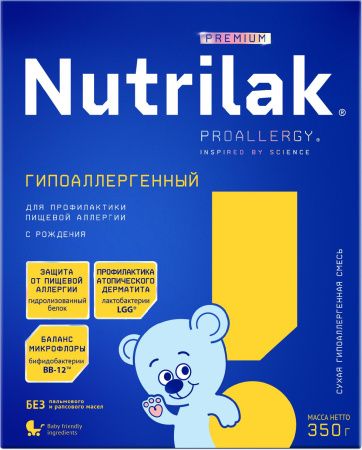NUTRILAK Premium Гипоаллергенный Смесь {с рождения} для Профилактики и Лечения Пищевой Аллергии 350г