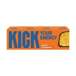 KICK YOUR ENERGY Батончик Кокосовый с Мандарином 45гр