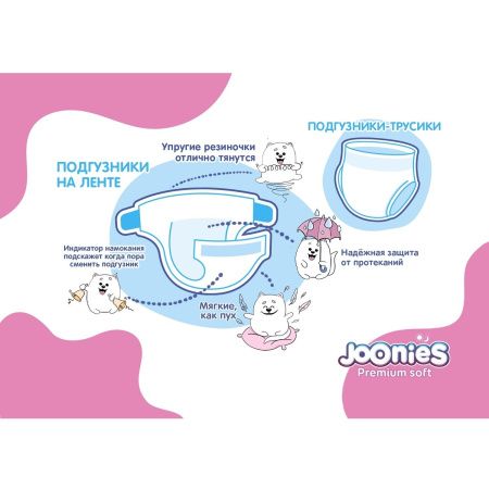 JOONIES Premium Soft Подгузники-трусики, размер XL (12-17 кг), 38 шт.