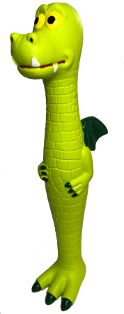 N1 Игрушка для собак Крокодил длинный с пищалкой, латекс, 25,0 см