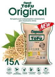 Наполнитель для кошачьего туалета Барсик TOFU / ТОФУ Original Комкующийся 15л