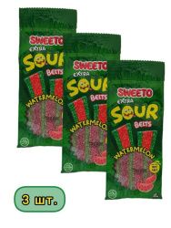 SWEETO Мармелад Жевательный Супер Кислый Ремешок Арбуз 75г-3шт